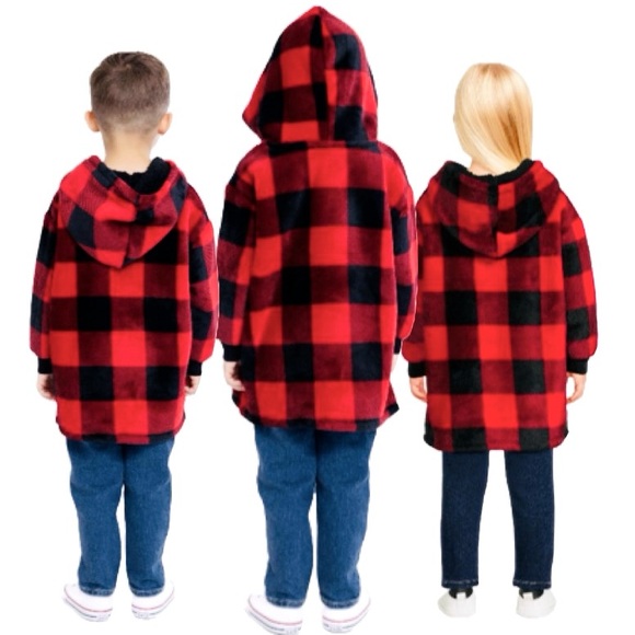 WONDER NATION Unisex Faux Sherpa Snugget Hoodie In Brilliant Red Size 2T - Picture 2 of 8